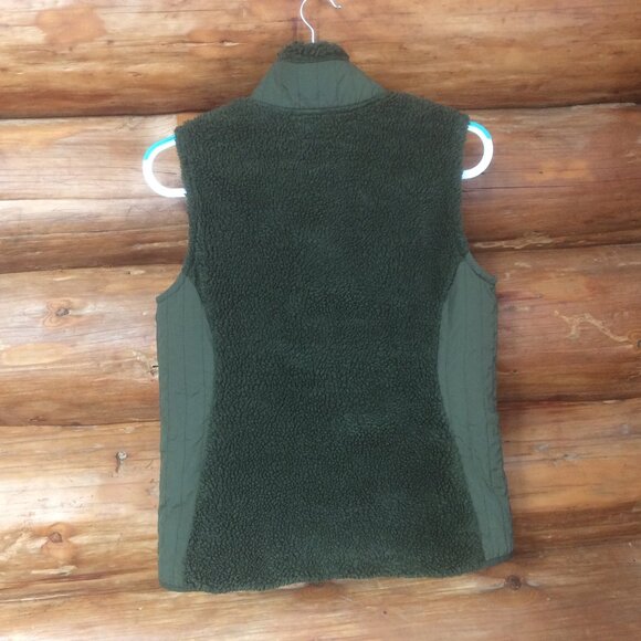 Predator Green Outdoor Activewear Hiking Sherpa Style Zip Up Vest Size Medium - Picture 2 of 5